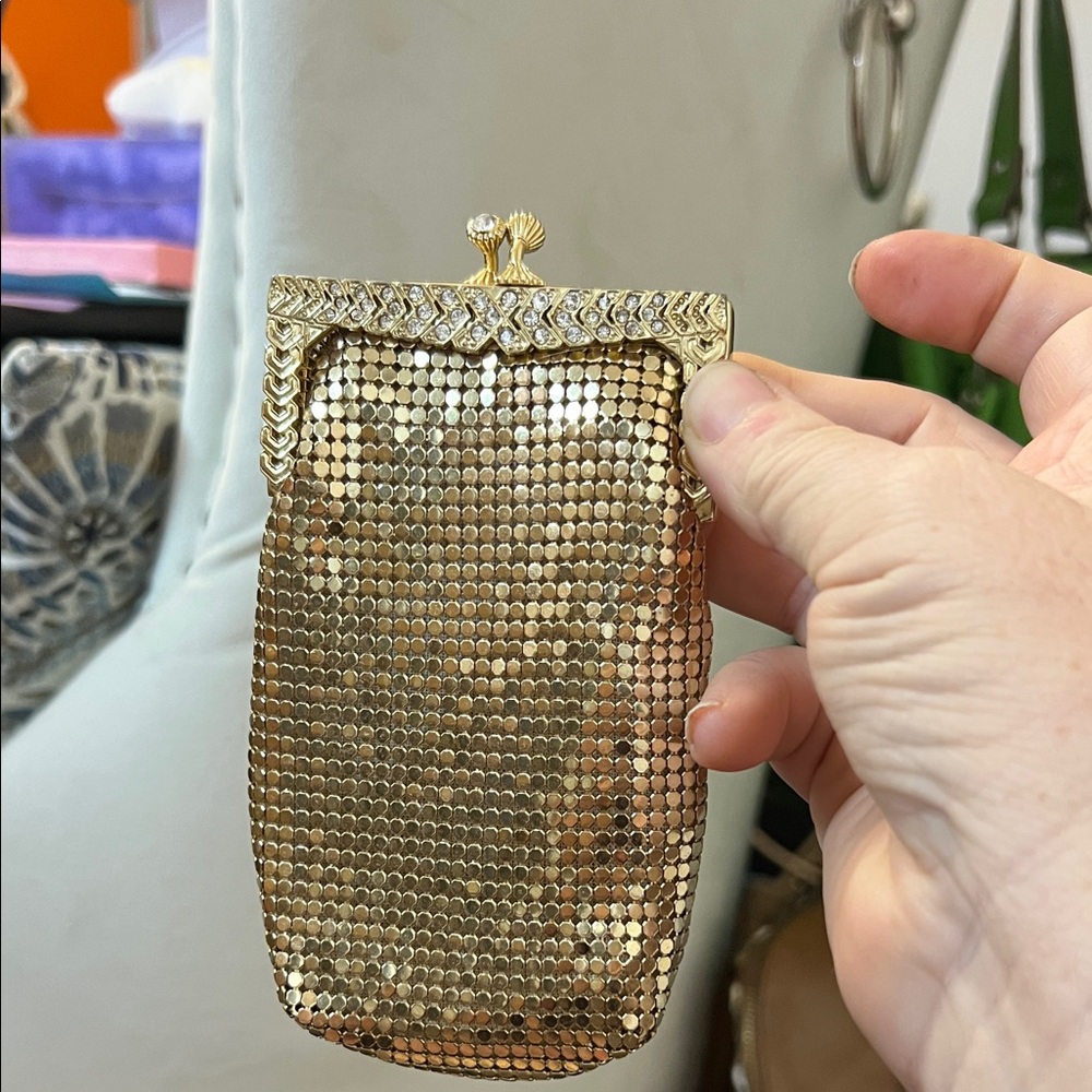 Whiting & Davis Gold Sequin Miniaudiere Vintage -Gorgeous, Lux
